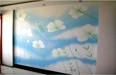 射阳画墙绘怎么画好白云的蓬松感？