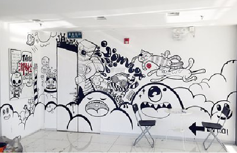 射阳手绘墙并非传统涂鸦。